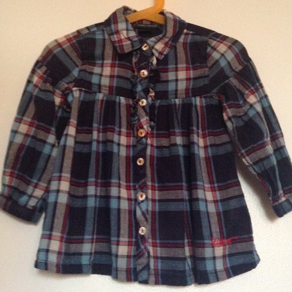Tommy Hilfiger Girls' Plaid L/S shirt, Size 3T - Picture 1 of 9